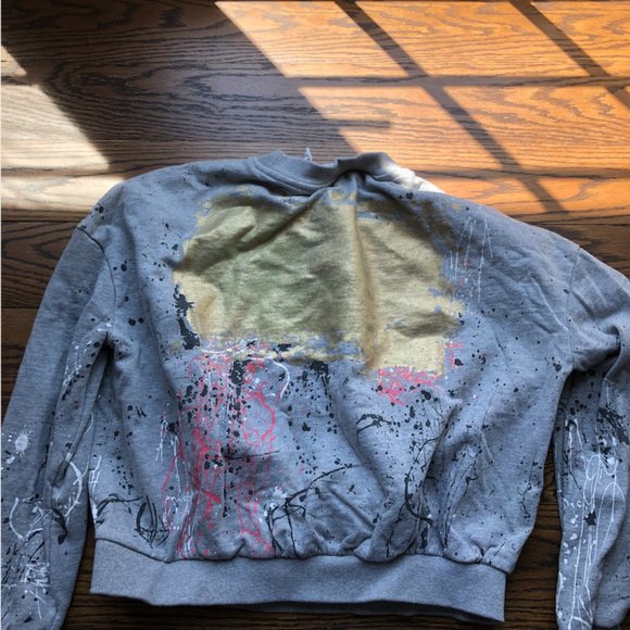 Splattered Paint Cropped Sweater - Picture 3 of 5